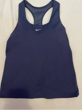 Nike Navy Racerback Tank with White Swoosh